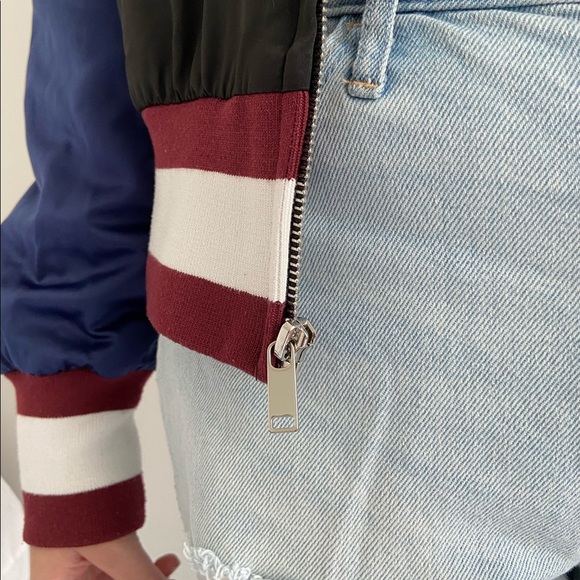 Aritzia Wilfred Embroidered Satin Bomber Jacket - Picture 6 of 8